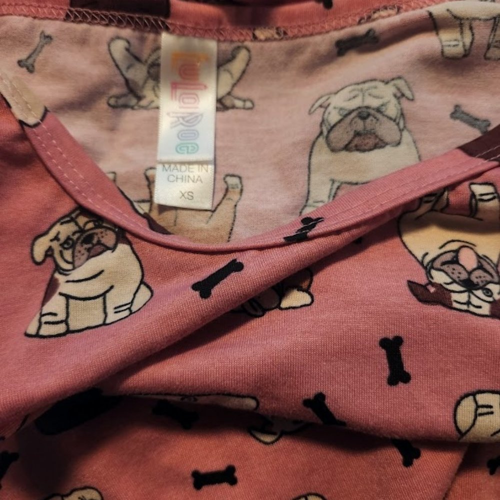 NWOT LuLaRoe sz XS dog print Tunic Shirt - Picture 2 of 2